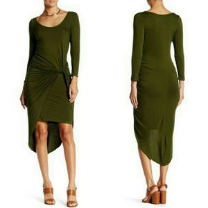 BLOWOUT SALE! Forest green knot hi low dress